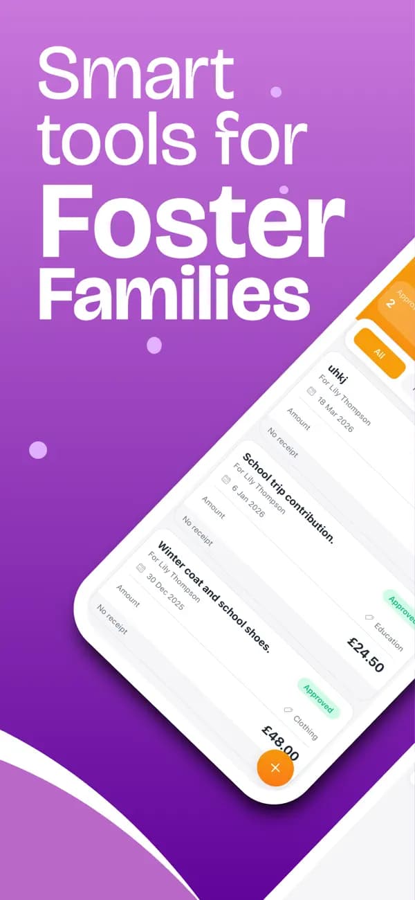 Expense claims list with statuses